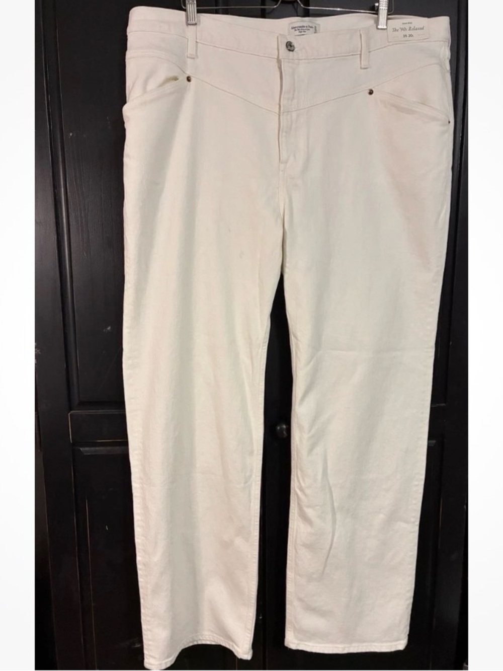 NWT High Rise Abercrombie & Fitch Jeans Womens 20L White 90s Relaxed Straight